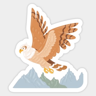 Hawk Hand Drawn Illustration Sticker